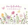 Zum Geburtstag die besten Wünsche - Blumen - Geburtstagspostkarte