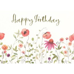 Happy Birthday - Mohnblumen - Geburtstagspostkarte