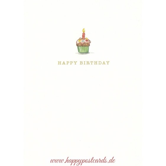 Happy Birthday - Muffin - Geburtstagspostkarte
