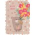 Alles Liebe! - Bär mit Blumen - Geburtstagspostkarte