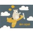 Happy Birthday - Bear in airplane - Birthday Postcard