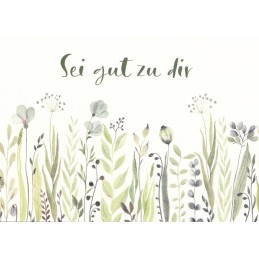 Sei gut zu dir - Flowers and grasses - Birthday Postcard