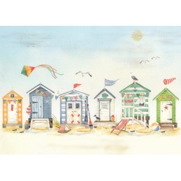 Strandhäuschen - Postkarte