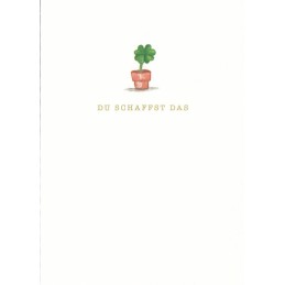 Du schaffst das - Kleeblatt - Postkarte