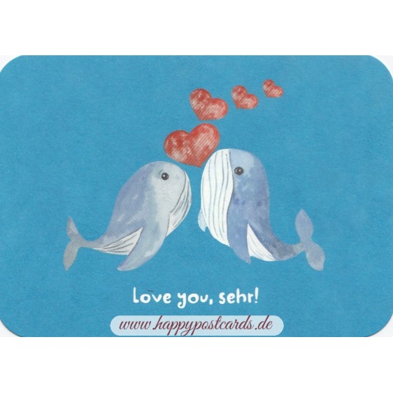 Love you, sehr! - Poppies Postcard