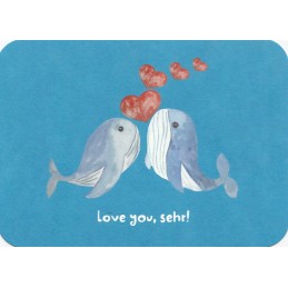 Love you, sehr! - Poppies Postcard