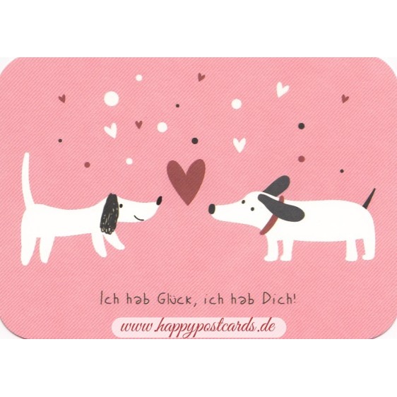 Ich habe Glück, ich hab Dich! - Poppies Postcard