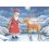 Frohe Weihnachten - Weihnachtsmann füttert Rentier - Weihnachtskarte