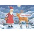 Frohe Weihnachten - Weihnachtsmann füttert Rentier - Weihnachtskarte