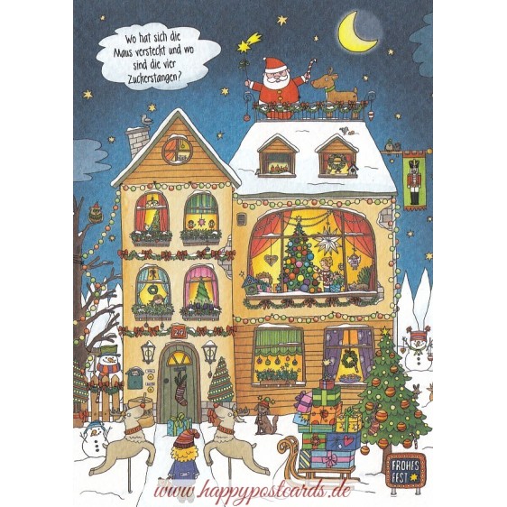 Wo hat sich die Maus versteckt? - Christmas Postcard
