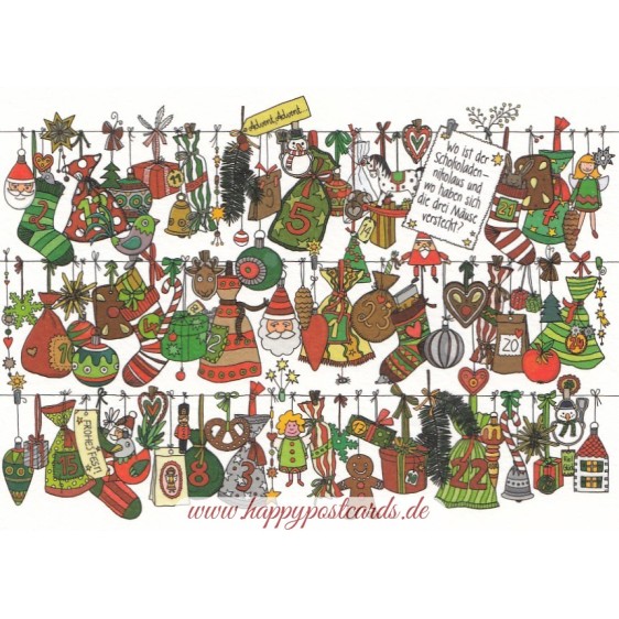Wo ist der Schokoladennikolaus? - Weihnachtskarte