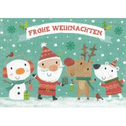 More about Frohe Weihnachten - Weihnachtsmann mit Tieren - Weihnachtskarte