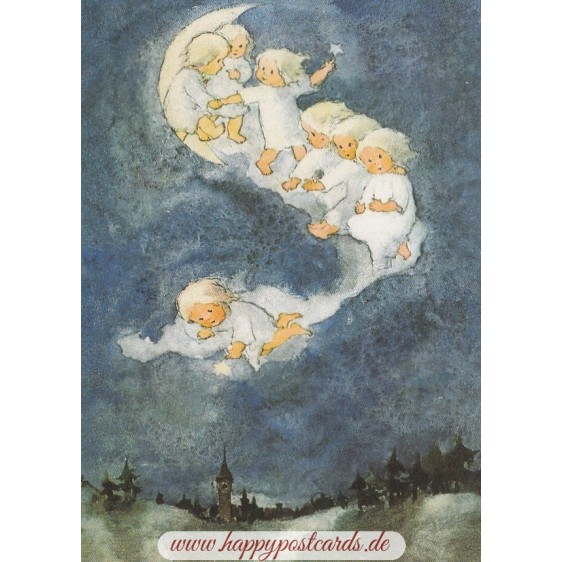 The moon has risen - Postcard