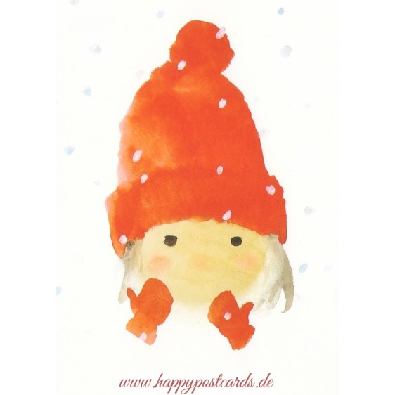 In a Red Woolen Cap - Postcard