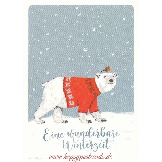 Eine wunderbare Winterzeit - Eisbär - Weihnachtskarte