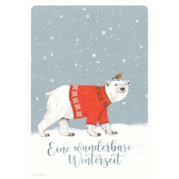 Eine wunderbare Winterzeit - Eisbär - Weihnachtskarte