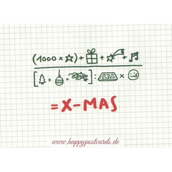Christmas equation - Christmas Postcard