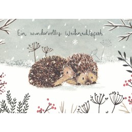 Ein wundervolles Weihnachtsfest - Igel - Weihnachtskarte