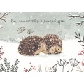 Ein wundervolles Weihnachtsfest - Hedgehog - Christmas Postcard