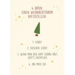 4 Arten einen Weihnachtsbaum aufzustellen - Christmas Postcard