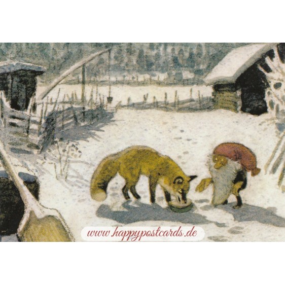 Tomte Tummetott and Fox 2 -  Postcard