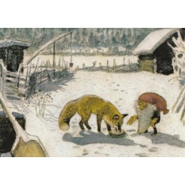 Tomte Tummetott and Fox 2 -  Postcard
