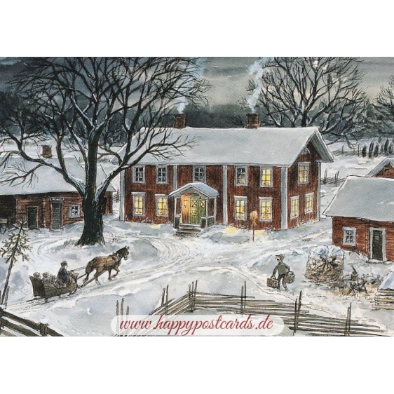 Hof im Winter - Pettersson Postkarte