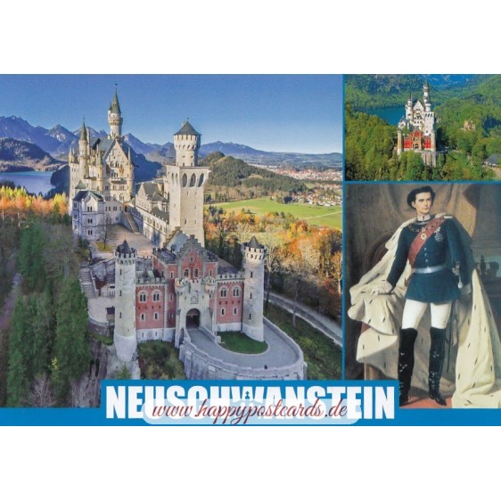 Royal Castle Neuschwanstein - King Ludwig II - Viewcard