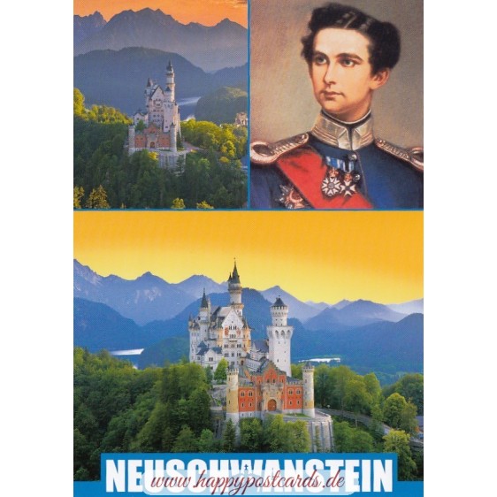 Königsschloss Neuschwanstein - König Ludwig II  2- Ansichtskarte