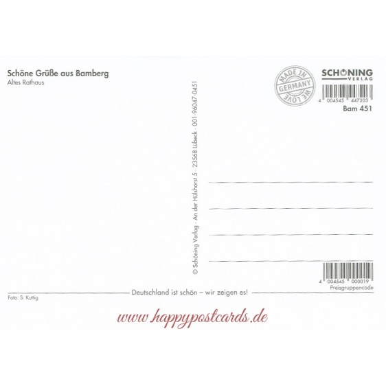 Bamberg - Historisches Rathaus - Ansichtskarte