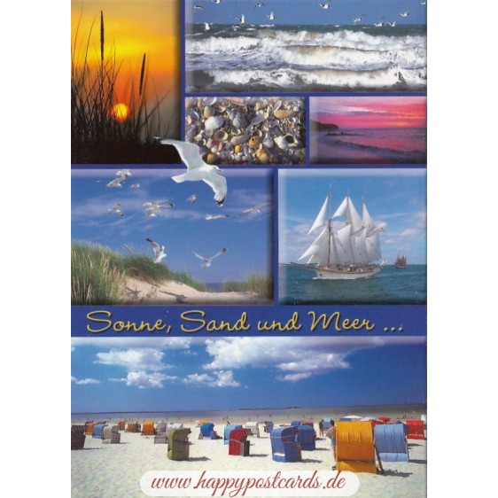 Sonne, Sand und Meer - Viewcard