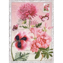 Blumen und Schmetterling No. 08 - Auguri - Barbara Behr - Postkarte