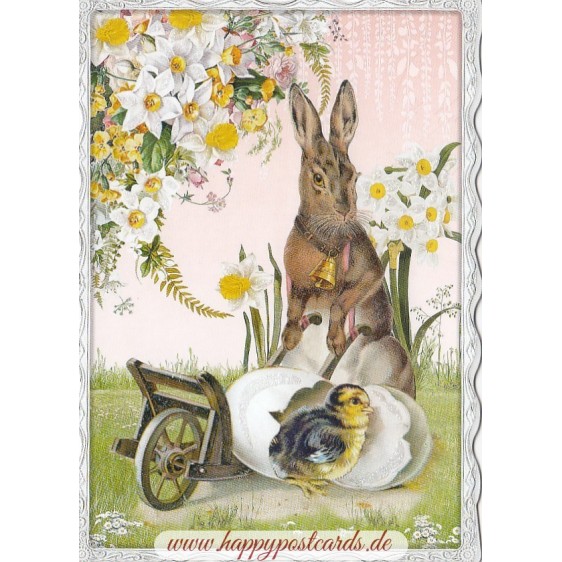 Bunny and Chick No.51 - Auguri - Barbara Behr - Postcard