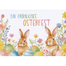 Ein fröhliches Osterfest - 2 Bunnies - Easterpostcard