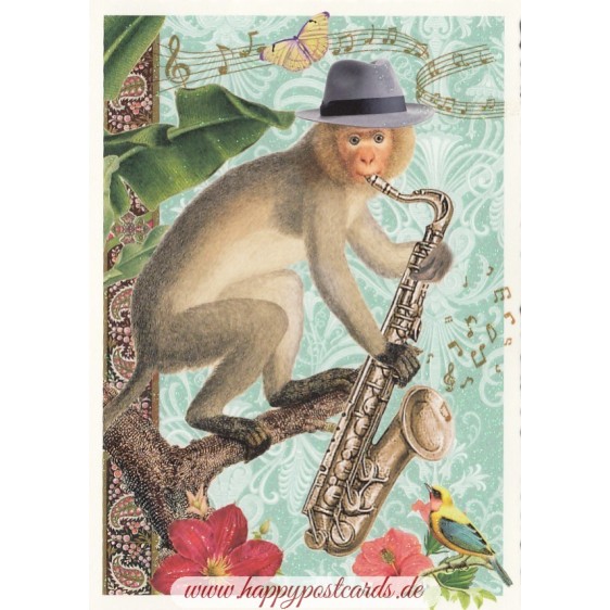 Affe mit Hut - Tausendschön - Postkarte