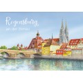 Regensburg - gemalt - Ansichtskarte
