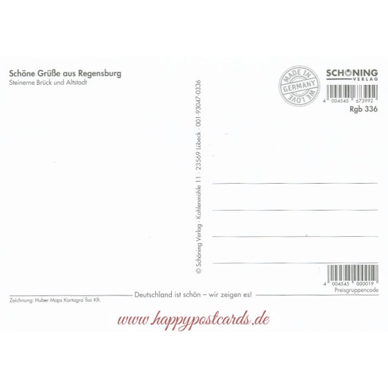 Regensburg - gemalt - Ansichtskarte