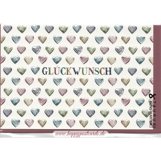 Glückwunsch - Hearts - Birthday greeting card