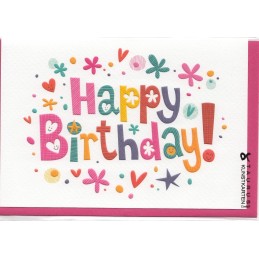 Happy Birthday - Blumen - Geburtstagsgrußkarte