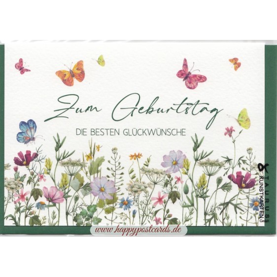 Zum Geburtstag - Flowers - Birthday greeting card