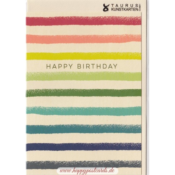 Happy Birthday - Stripes - Birthday greeting card