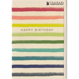 Happy Birthday - Streifen - Geburtstagsgrußkarte