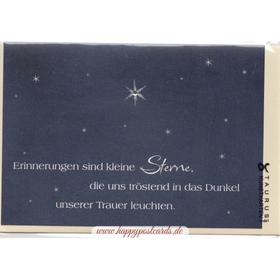 Erinnerungen sind kleine Sterne - Condolence card