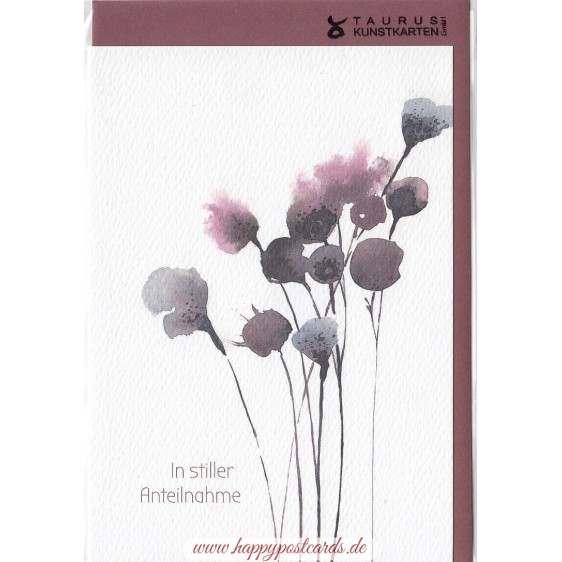 In stiller Anteilnahme - Blumen - Trauerkarte