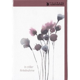 In stiller Anteilnahme - Blumen - Trauerkarte