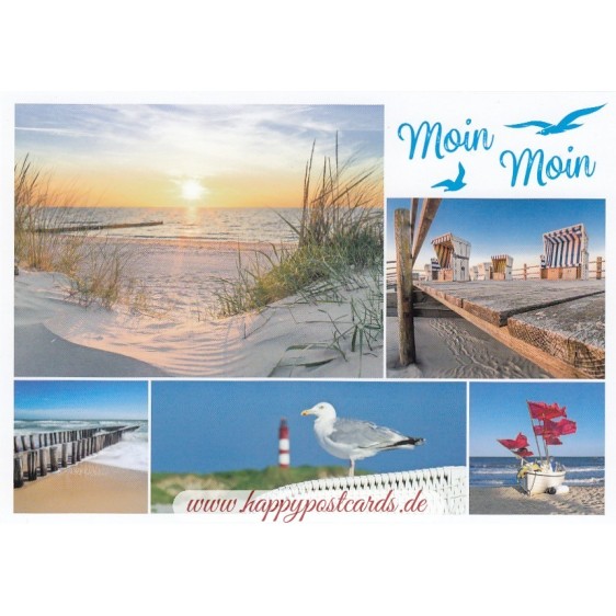 Meer - Moin Moin - Ansichtskarte