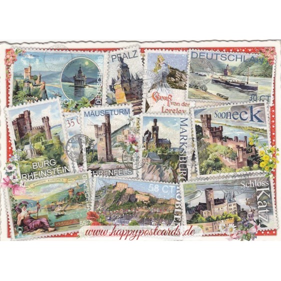 Rhine - Castles - Tausendschön - Postcard