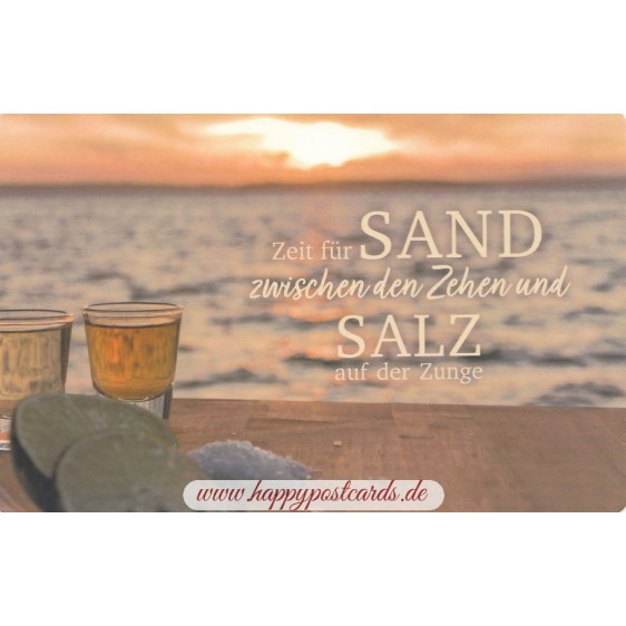 Zeit für Sand zwischen den Zehen und Salz auf der Zunge - Postkarte