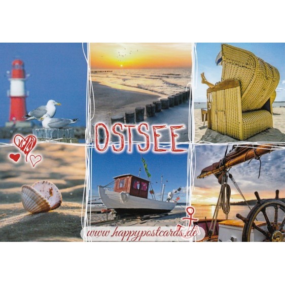Herzchen Ostsee 250 - Ansichtskarte