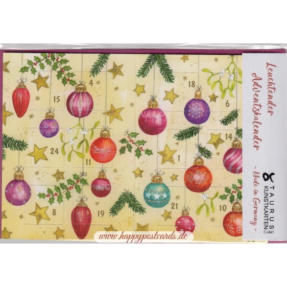Deko with Christmas balls - Luminous Advent calendar